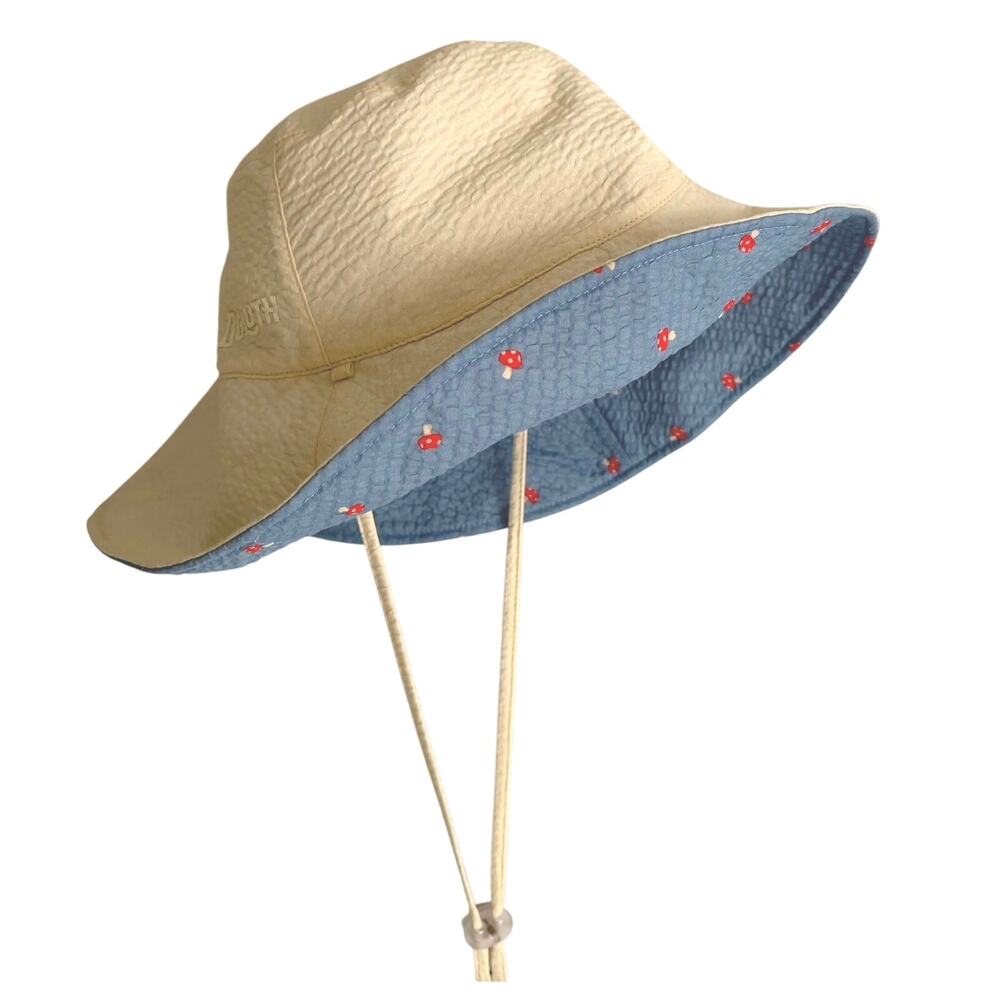 Duluth Trading Reversible Garden Sun Hat Size L Seersucker Chin Cord Outdoor